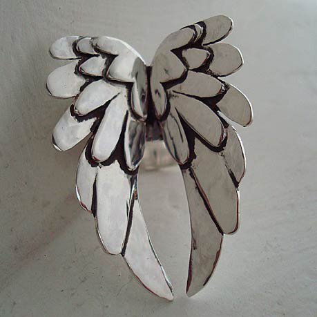 Angel Wing Ring in sterling silver